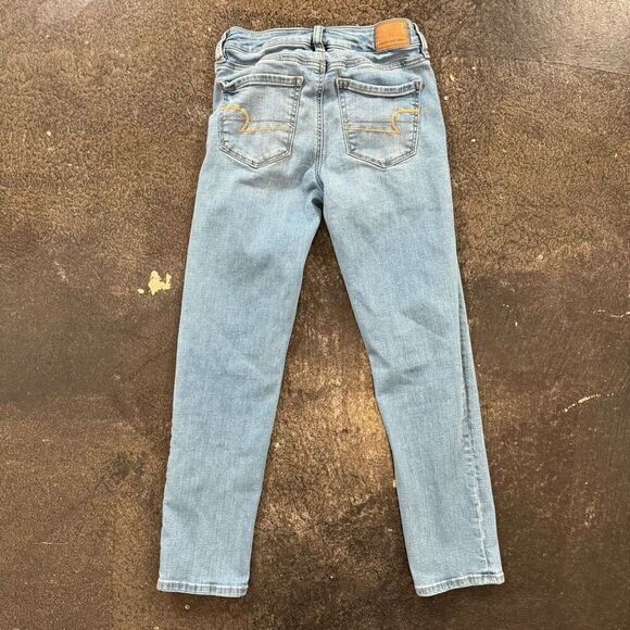 American Eagle Outfitters Women’s Super Stretch Skinny Blue Jeans Size 0 X-Short - Picture 1 of 16